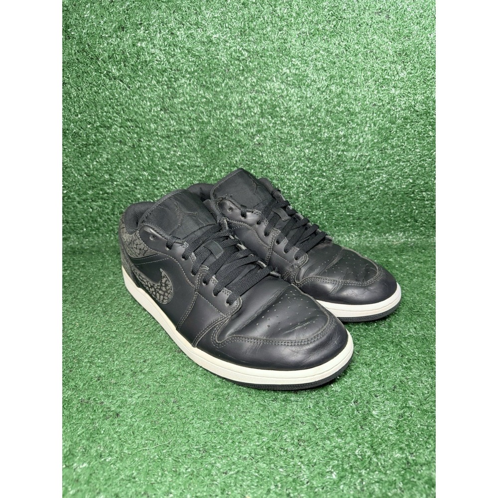 Air Jordan 1 Retro SE Low Black Elephant Print Mens Size 13 Basketball Shoes - Picture 2 of 9
